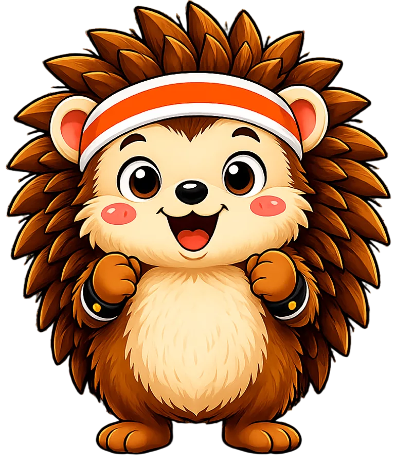Pal the Hedgepal hedgehog mascot smiling and giving a thumbs up
